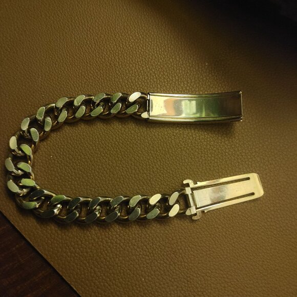 Mens Bracelet Gold Tone Speidel Vintage Half Inch ID Chain Link Design Clasp - Picture 11 of 13